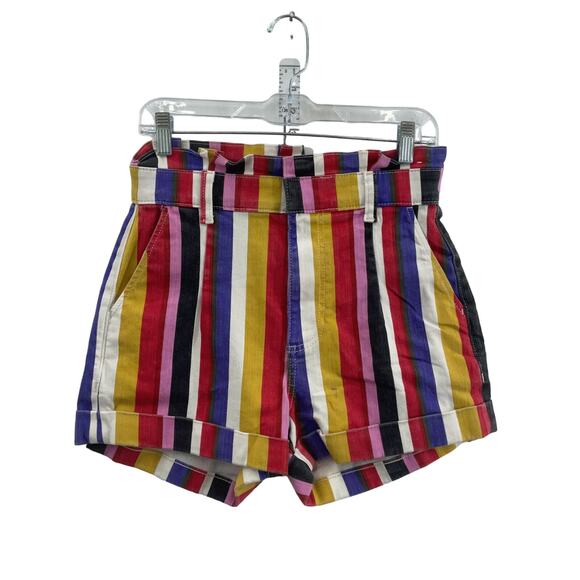 Express Pants - Express Multicolor Mod Retro Striped Gogo Chino Shorts Women's Size 4 Cotton